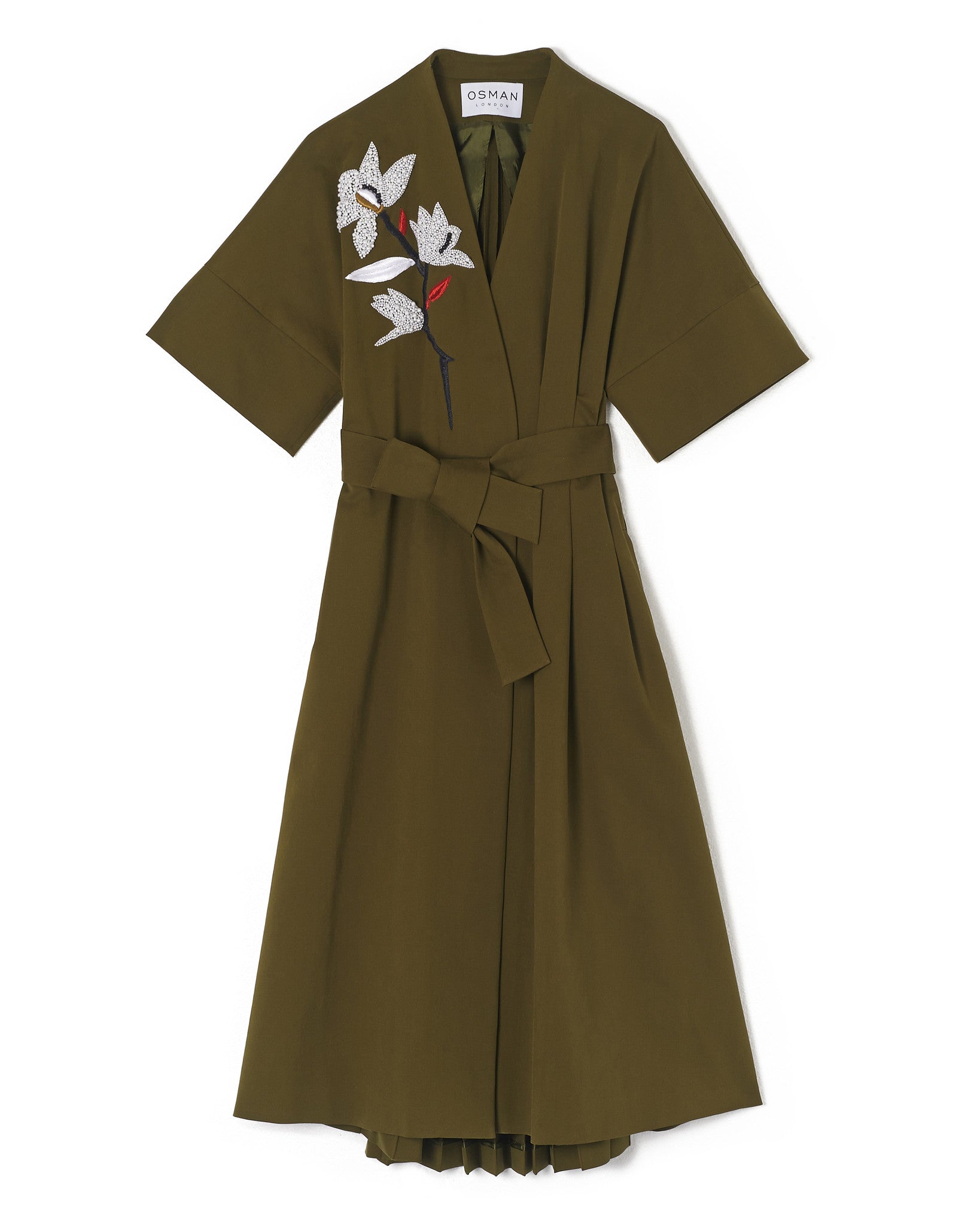 Fleur Wrap Coat Khaki