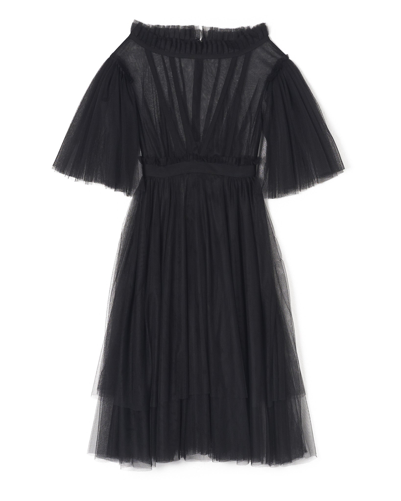 Olivia Flounce Dress Black